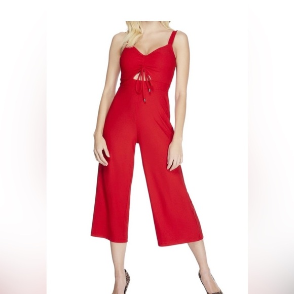 Guess Women's Vibrant Red Wide Leg Jumpsuit - Picture 1 of 7